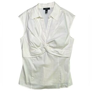 Vintage Alfani White Sleeveless Blouse